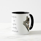 Mug Citation du code du loup, animal loup (Devant droit)