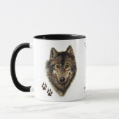 Mug Citation du code du loup, animal loup (Gauche)