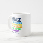 Mug Citation du discours d'adieu d'Obama sur le change (Devant gauche)