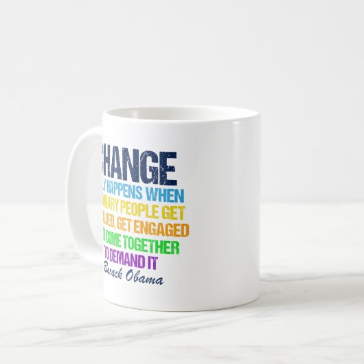 Mug Citation du discours d'adieu d'Obama sur le change (Devant gauche)