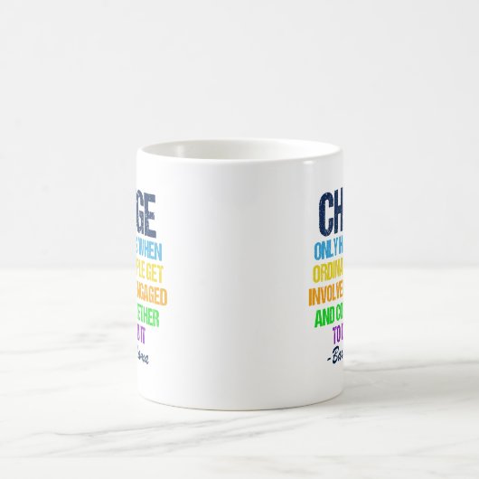 Mug Citation du discours d'adieu d'Obama sur le change (Centre)