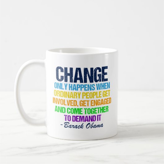 Mug Citation du discours d'adieu d'Obama sur le change (Gauche)