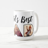 Mug Citation du meilleur papa du monde 3 Collage photo (Devant droit)