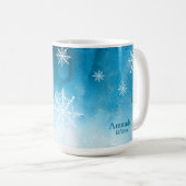 Mug Citation et nom Customisés de la glace bleu flocon (Devant droit)