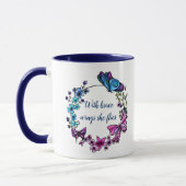 Mug Citation et nom faits sur commande de papillon et (Gauche)