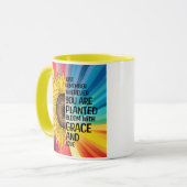 Mug Citation et tournesol tiré à la main (Devant gauche)