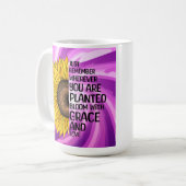 Mug Citation et tournesol tiré à la main (Devant gauche)