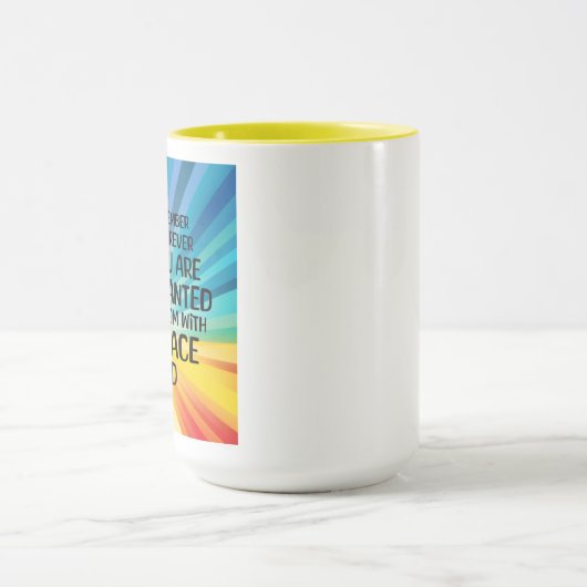 Mug Citation et tournesol tiré à la main (Centre)