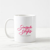 Mug Citation Étapes Simples Rose Chaude Calligraphie M (Gauche)
