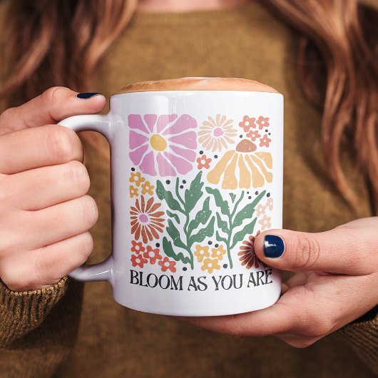 Mug Citation Florale Inspirationnelle Florale Boho