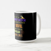 Mug Citation Halloween Familiale Avec Witch Devil Spid (Devant droit)