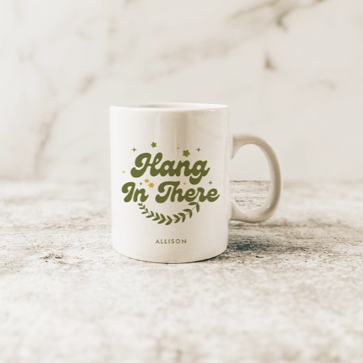 Mug Citation "Hang in There" personnalisée de fleurs r