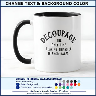 Mug Citation humoristique de découpage personnalisé BW