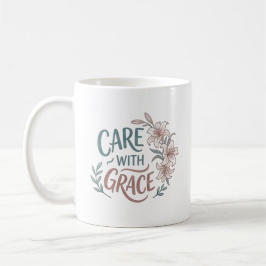 Mug Citation infirmière Fleur de grâce (Gauche)