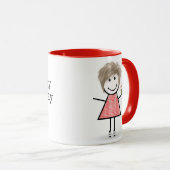 Mug Citation Inspirante Avec Fille Bâton (Devant droit)