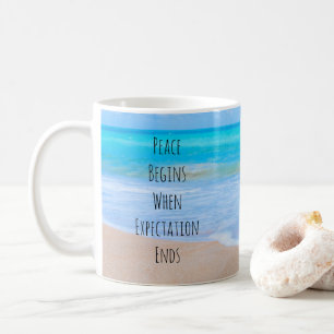 Mug Citation inspirante avec scène de plage tropicale