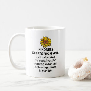Mug Citation Inspirante de Bonté Tournesol Bonté
