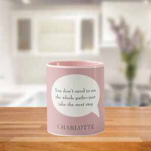 Mug Citation inspirante de but rose poussiéreux ivoire