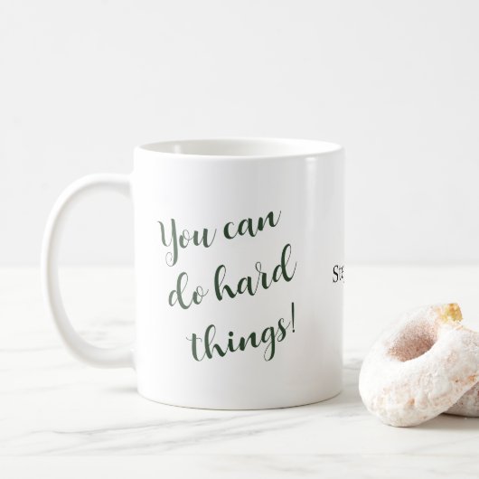 Mug Citation Inspirante Personnalisée Vous Pouvez Fair (Avec donut)