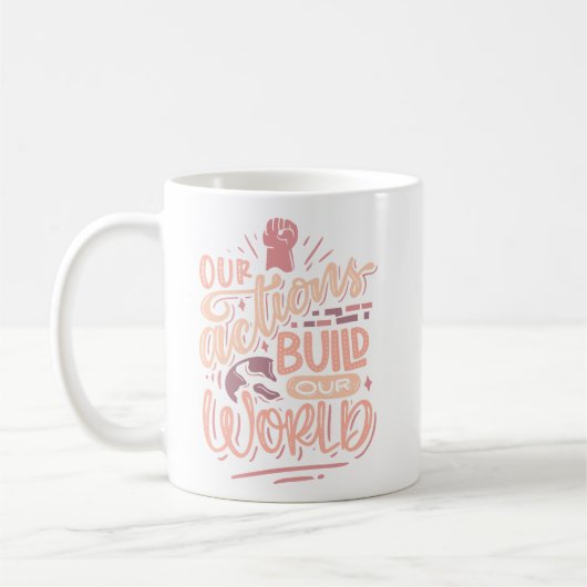 Mug Citation Inspirante simple Douce Coral rose (Gauche)