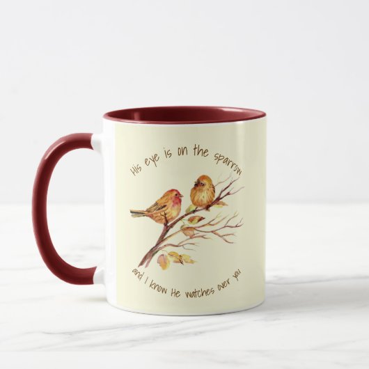 Mug Citation inspirante Son Oeil est sur le Bruant, (Gauche)