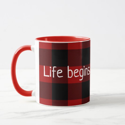 Mug citation inspirante sur buffalo plaid (Gauche)