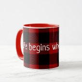 Mug citation inspirante sur buffalo plaid (Devant gauche)