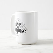 Mug Citation inspirante, Vivre avec un but (Devant gauche)