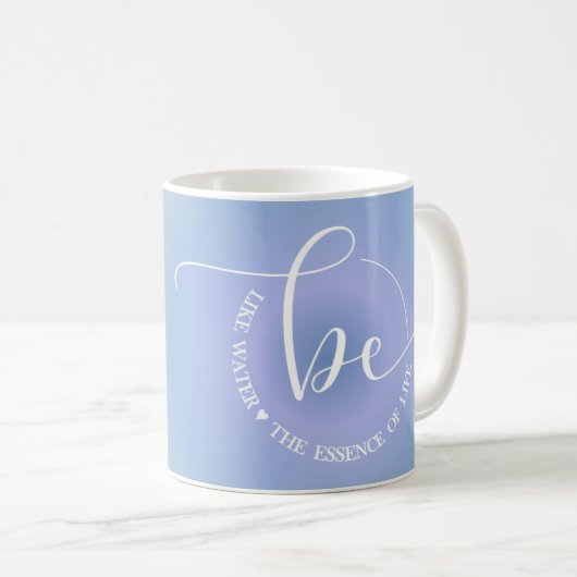 Mug Citation Inspiration moderne Bleu Be Eau Café M (Devant droit)