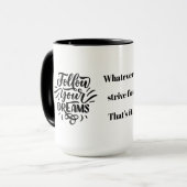 Mug Citation Inspirational CutOut Black Message Café (Devant gauche)