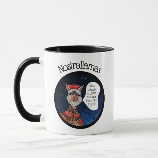 Mug Citation Inspirationnelle Cute Nostradamus Llama P (Gauche)