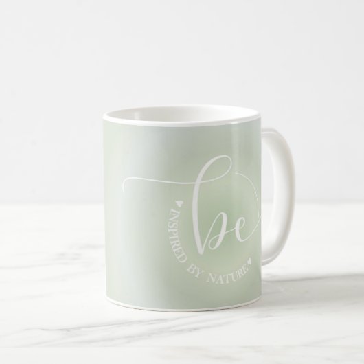 Mug Citation Inspirationnelle moderne Vert S'inspirer (Devant droit)