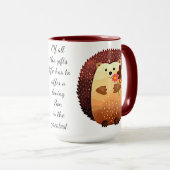 Mug Citation Inspirationnelle Son Amour Cute Hérisson (Devant droit)