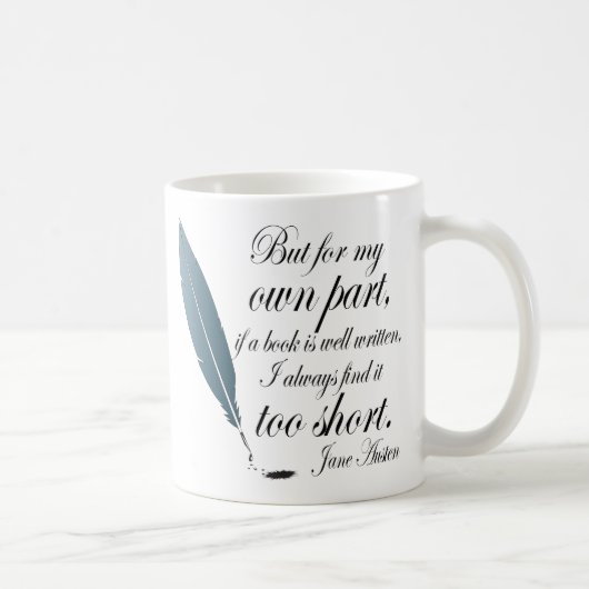 Mug Citation Jane Austen d'amoureux des livres (Droite)