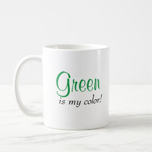 Mug Citation Joli Vert Est Ma Couleur (Gauche)