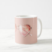 Mug Citation Lunettes de cœur rose (Devant droit)