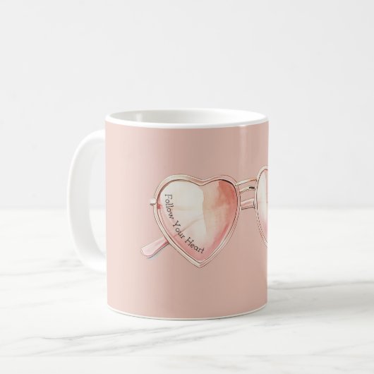 Mug Citation Lunettes de cœur rose (Devant gauche)