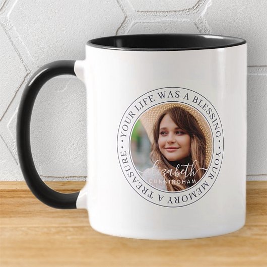 Mug Citation Memorial Moderne Élégant Chic Photo perso