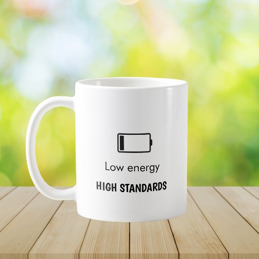 Mug Citation minimaliste à basse énergie et hauts stan