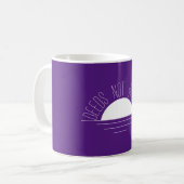 Mug Citation minimaliste du soleil blanc violet (Devant gauche)