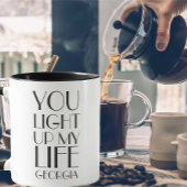 Mug Citation moderne d'amour noir et blanc