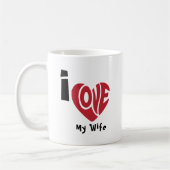 Mug Citation Moderne J'Aime Cœur Rouge (Gauche)