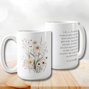 Mug Citation Motivante Fleurs Sauvages Délicates