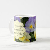 Mug Citation Motivation de Pretty Purple Yellow Pansie (Devant gauche)