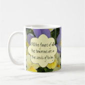 Mug Citation Motivation de Pretty Purple Yellow Pansie (Gauche)