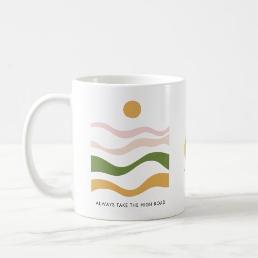Mug Citation motivationnelle Abstraite Prenez la route (Gauche)