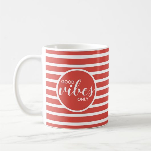 Mug Citation motivationnelle Good Vibes uniquement rou (Gauche)