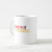 Mug Citation Motivationnelle Gras – Moins de Paroles, (Devant gauche)