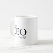 Mug Citation motivationnelle Je suis le PDG de ma vie (Devant gauche)