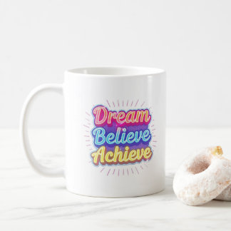 Mug Citation motivationnelle néon 'Rêver croire réussi